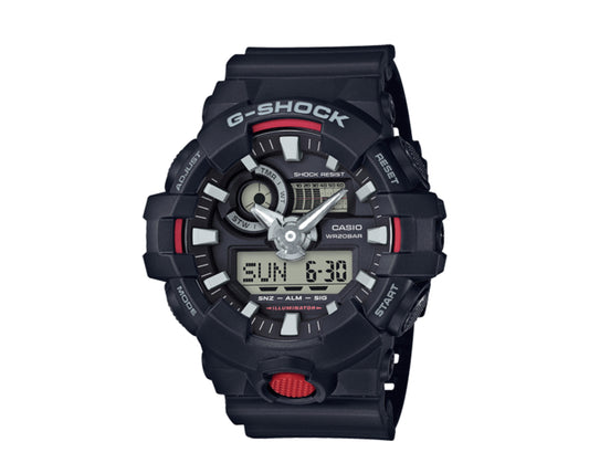 Casio G-Shock Front Button Analog-Digital Black/Red Men's Watch GA700-1A
