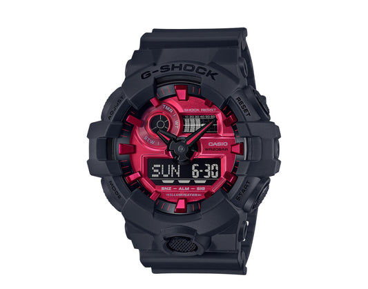 Casio G-Shock GA700 Front Button Analog-Digital Black/Red Men's Watch GA700AR-1A