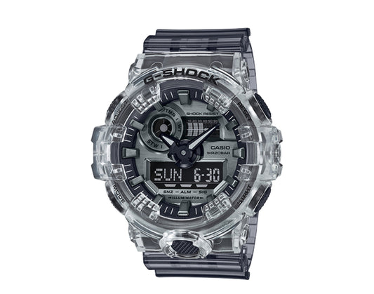 Casio G-Shock Analog Digital Resin Skeleton Clear/Silver Men's Watch GA700SK-1A