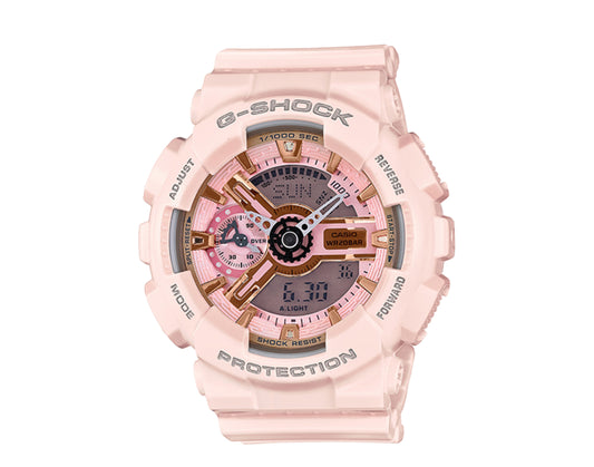 Casio G-Shock S Series Analog-Digital Resin Pink/Gold Women's Watch GMAS110MP-4A1