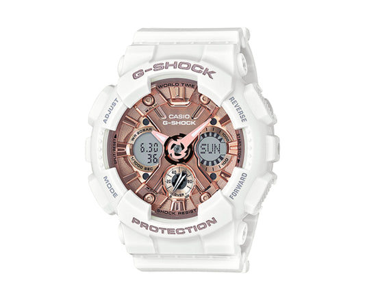 Casio G-Shock S Series Analog-Digital Resin White/Rose Women's Watch GMAS120MF-7A2CR