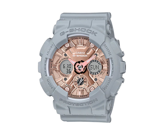 Casio G-Shock S Series Analog-Digital Resin Grey/Rose Gold Women's Watch GMAS120MF-2A2
