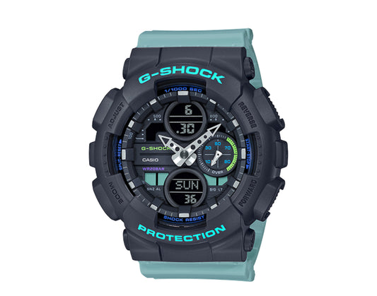 Casio G-Shock GMAS140 S Series Analog-Digital Resin Black/Teal Women's Watch GMAS140-2A