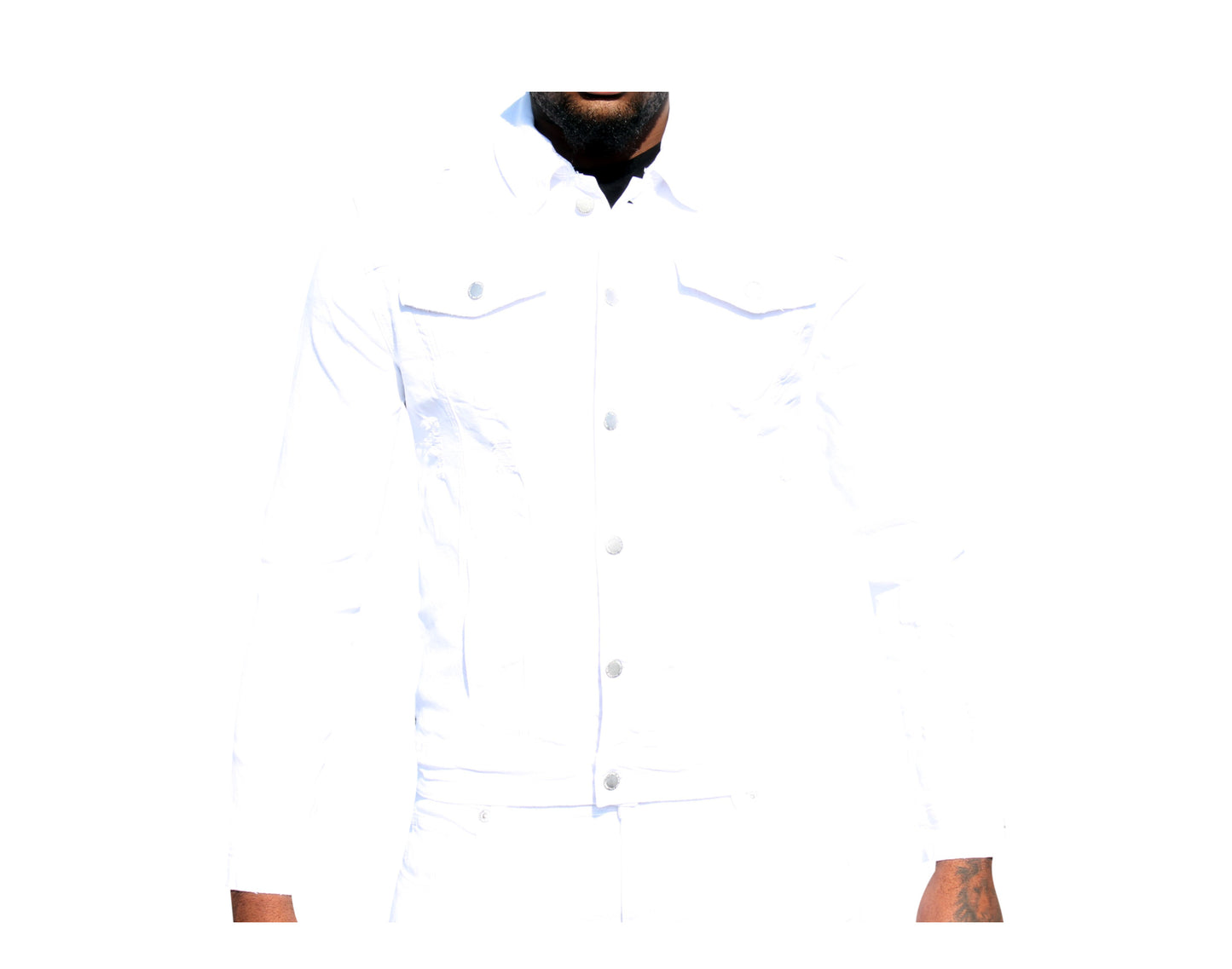 Kilogram Denim Classic Pure White Men's Jeans Jacket KG7873-PWHT