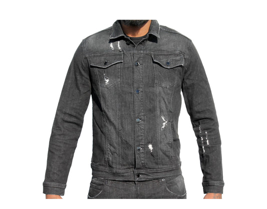 Kilogram Denim Classic Black Wash Men's Jeans Jacket KG7909-BKWS
