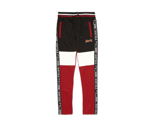 Le Tigre Tri-Color Track Black/Red/White Men's Pants LT043-BLK