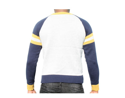 Le Tigre Patch Crew Grey/Navy/Gold Sweater LT19-K204-GRY