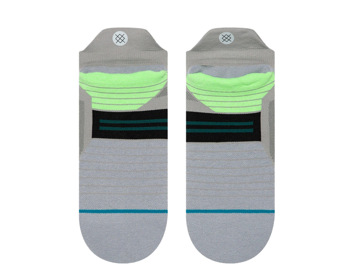 Stance Feel 360 - Athletic Pressure Tab Grey/Green Ankle Socks M248C19PRT-GRY