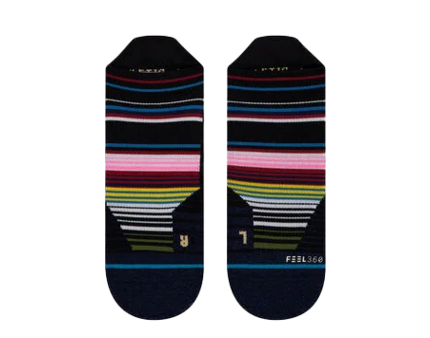 Stance Feel 360 - Athletic Refresh Tab Black/Multi Ankle Socks M258A20REF-BLK