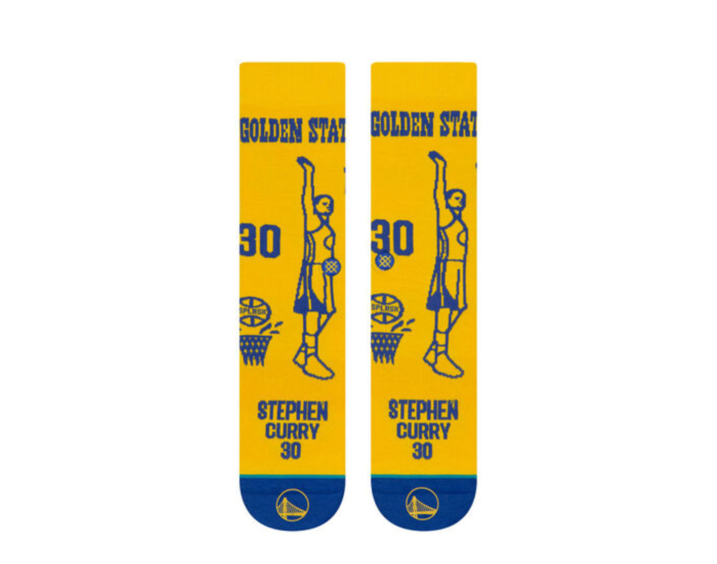 Stance Casual NBA Curry Stencil Yellow/Blue Crew Socks M545D19CUR-YEL