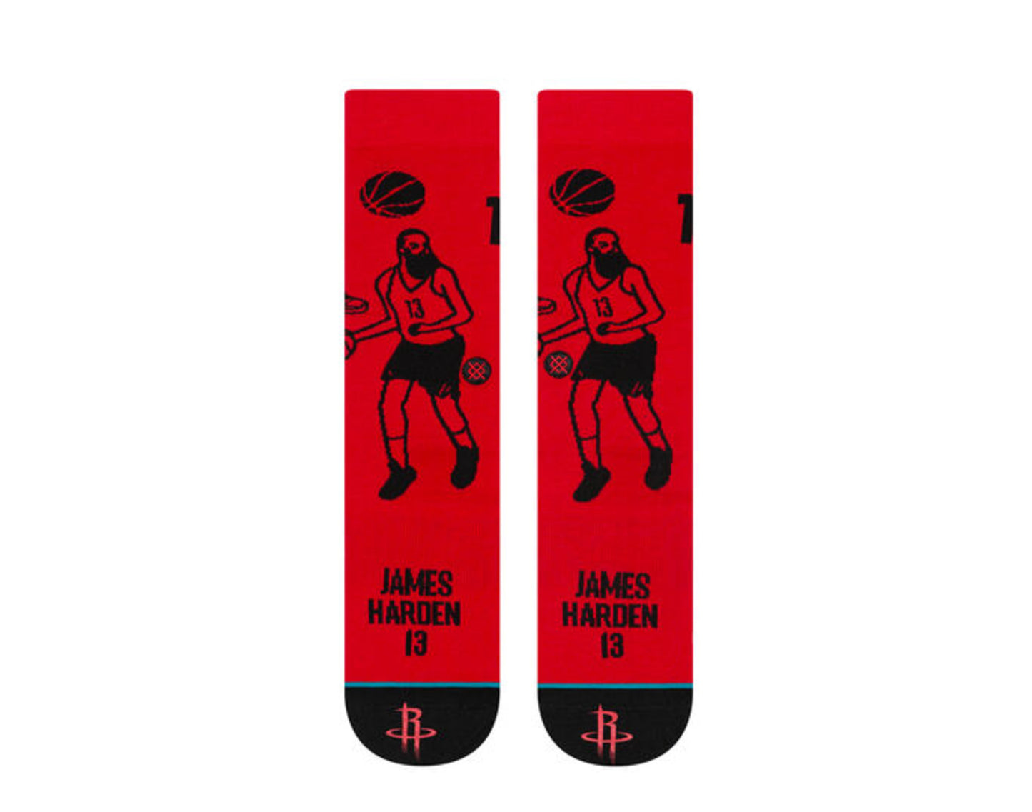 Stance Casual NBA Harden Stencil Red/Black Crew Socks M545D19JHA-RED