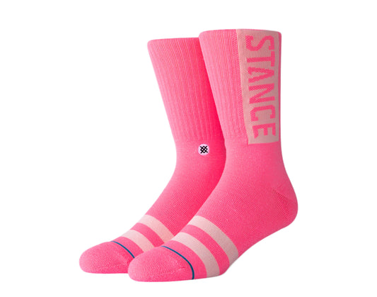 Stance UnCommon Solids Classic OG Saturated Pink Crew Socks M556D17OGG-SPNK