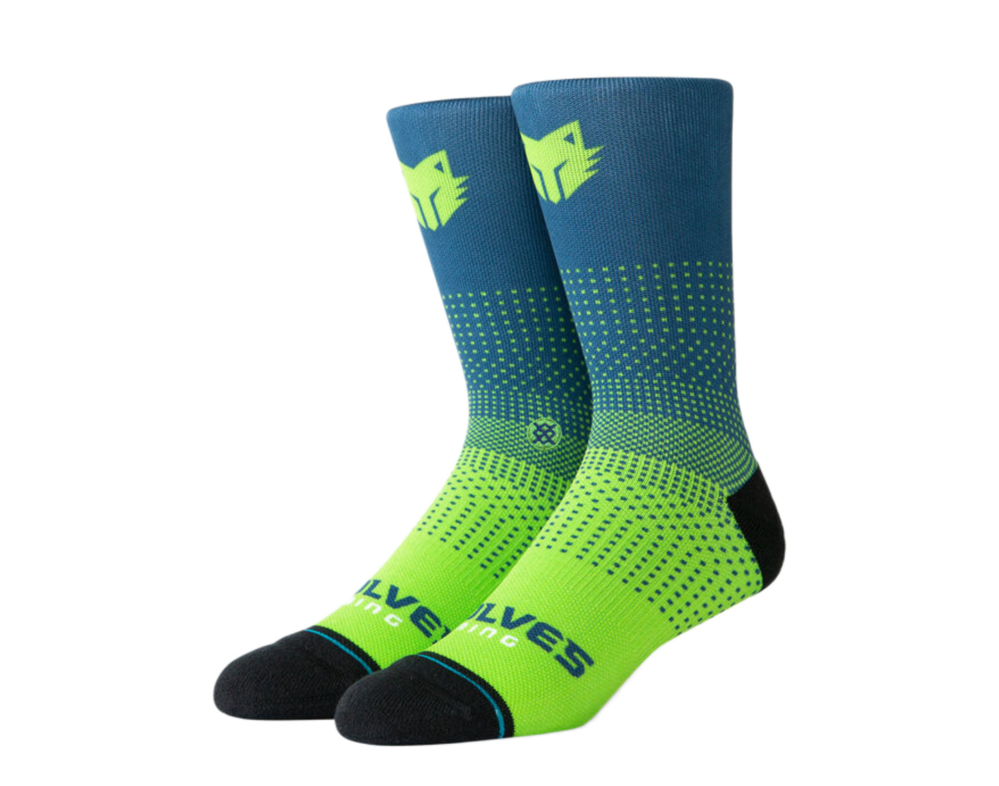 Stance Casual NBA Twolves Gaming 2K Navy/Lime Crew Socks M558A19TWG-NVY