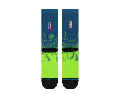 Stance Casual NBA Twolves Gaming 2K Navy/Lime Crew Socks M558A19TWG-NVY