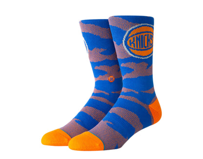 Stance Casual NBA NY Knicks Camo Melange Orange/Blue Crew Socks M558B19KNI-ORA