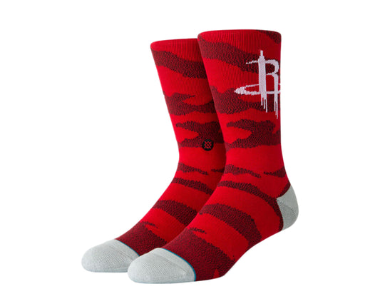 Stance Casual NBA Houston Rockets Camo Melange Red Crew Socks M558B19ROC-RED