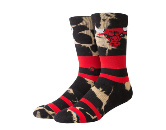 Stance Casual NBA Chicago Bulls Acid Wash Red/Black Crew Socks M558C18BUL-RED