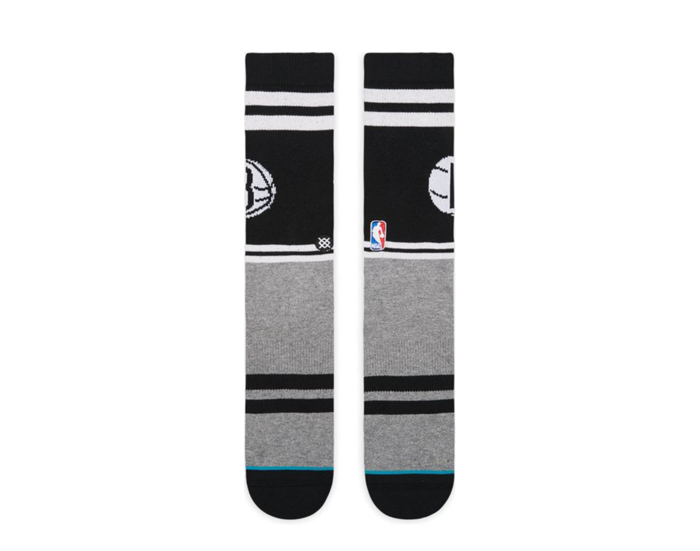 Stance Casual NBA Brooklyn Nets City Gym Black/Grey Crew Socks M558D18BKL-BLK