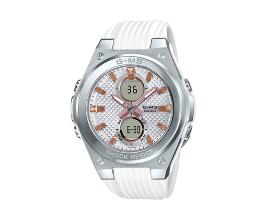 Casio G-Shock MSGC100 G-MS Metal and Resin Silver/White Women's Watch MSGC100-7A