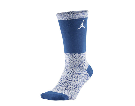 Nike Air Jordan Striped Elephant Print Crew True Blue/White Socks SX5244-102