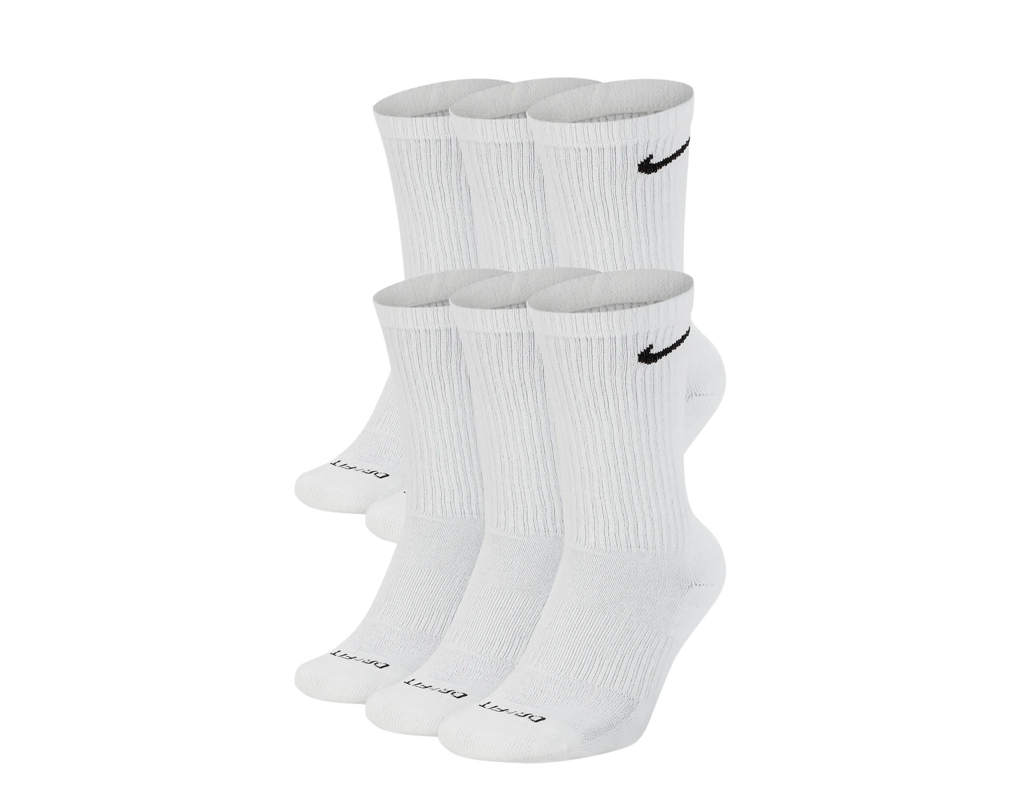 Nike Everyday Plus Cushion Crew White/Black Socks (6 Pair Pack) SX6897-100