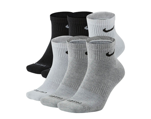 Nike Everyday Plus Cushion Ankle Black/White/Grey Socks (6 Pair Pack) SX6899-924