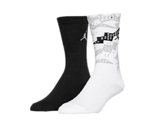 Nike Air Jordan Jumpman 7 Crew White/Black Socks (2 Pair Pack) SX9985-100