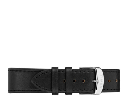 Timex Standard 40mm Leather Strap Silver-Tone/Black Watch TW2T20200VQ