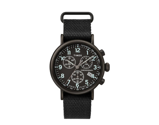 Timex Standard Chronograph 41mm Fabric Strap Black/Black Watch TW2T21200VQ