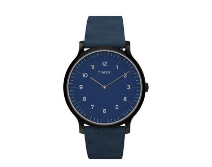 Timex Norway 40mm Leather Strap Black/Blue Watch TW2T66200VQ