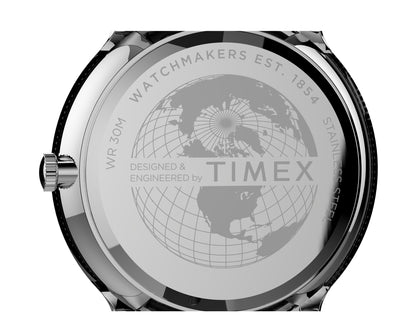 Timex Norway 40mm Leather Strap Silver-Tone/Black/White Watch TW2T66300VQ