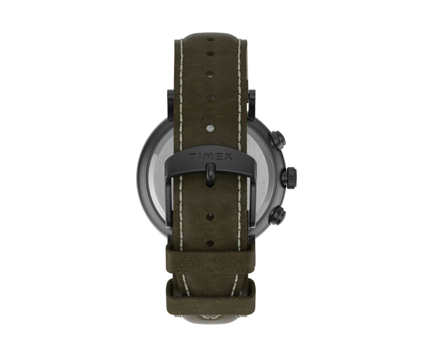 Timex Fairfield Chrono 41mm Leather Strap Gunmetal/Green Watch TW2T67600VQ