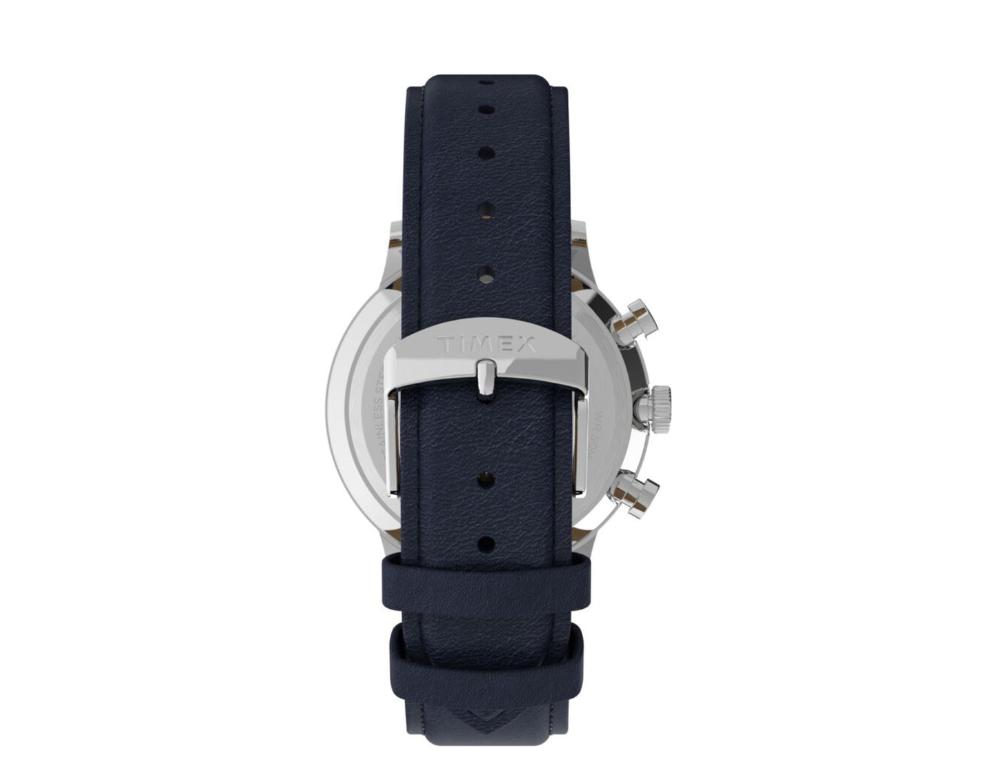 Timex Waterbury Classic Chrono 40mm Leather Strap Steel/Blue Watch TW2U04700VQ
