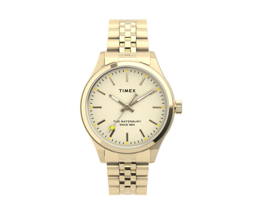 Timex Waterbury Neon Glow 34mm Stainless Steel Gold Watch TW2U23200VQ
