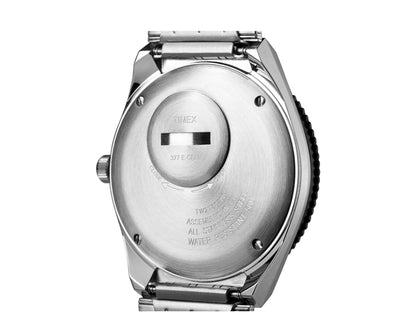 Timex Q Reissue 38mm Stainless Steel Bracelet Silver/Black/Green Watch TW2U60900ZV