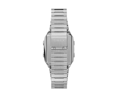 Timex Q Reissue Digital LCA 32.5mm Steel Bracelet Silver Watch TW2U72400ZV