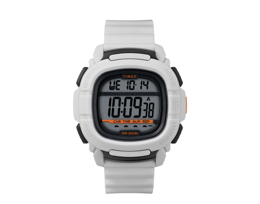 Timex Boost Shock 47mm Resin-Silicone Strap White/Orange Watch TM5M264009J