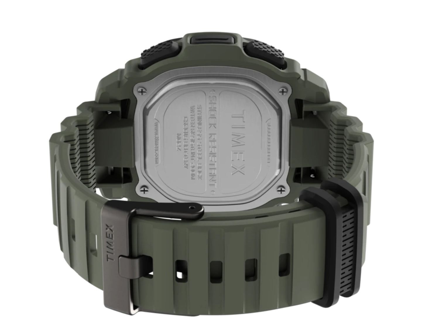 Timex Boost Shock 47mm Resin-Silicone Strap Olive Grey/Silver Watch TW5M36000VQ