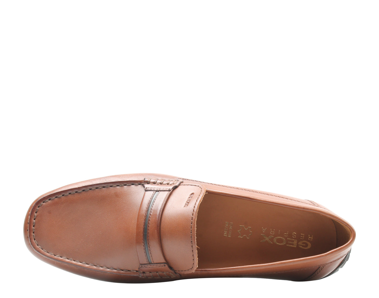 Geox Moner Mocassin Loafer Dark Cognac Leather Men's Shoes U0244A-00043-C6026