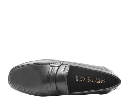 Geox Moner Mocassin Loafer Black Leather Men's Shoes U0244A-00043-C9999