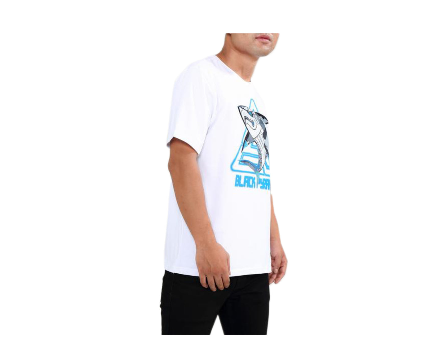 Black Pyramid Cyber Shark White/Blue Men's T-Shirt Y1162164-WHT