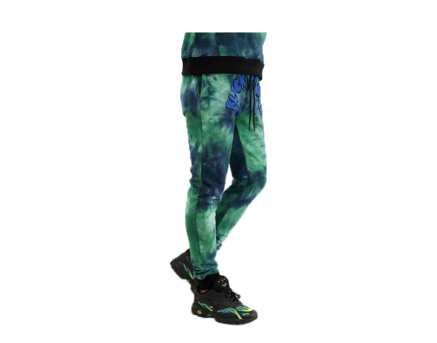 Black Pyramid Tie Dye Drip Green/Blue Men's Jogger Pants Y4162161-GRN