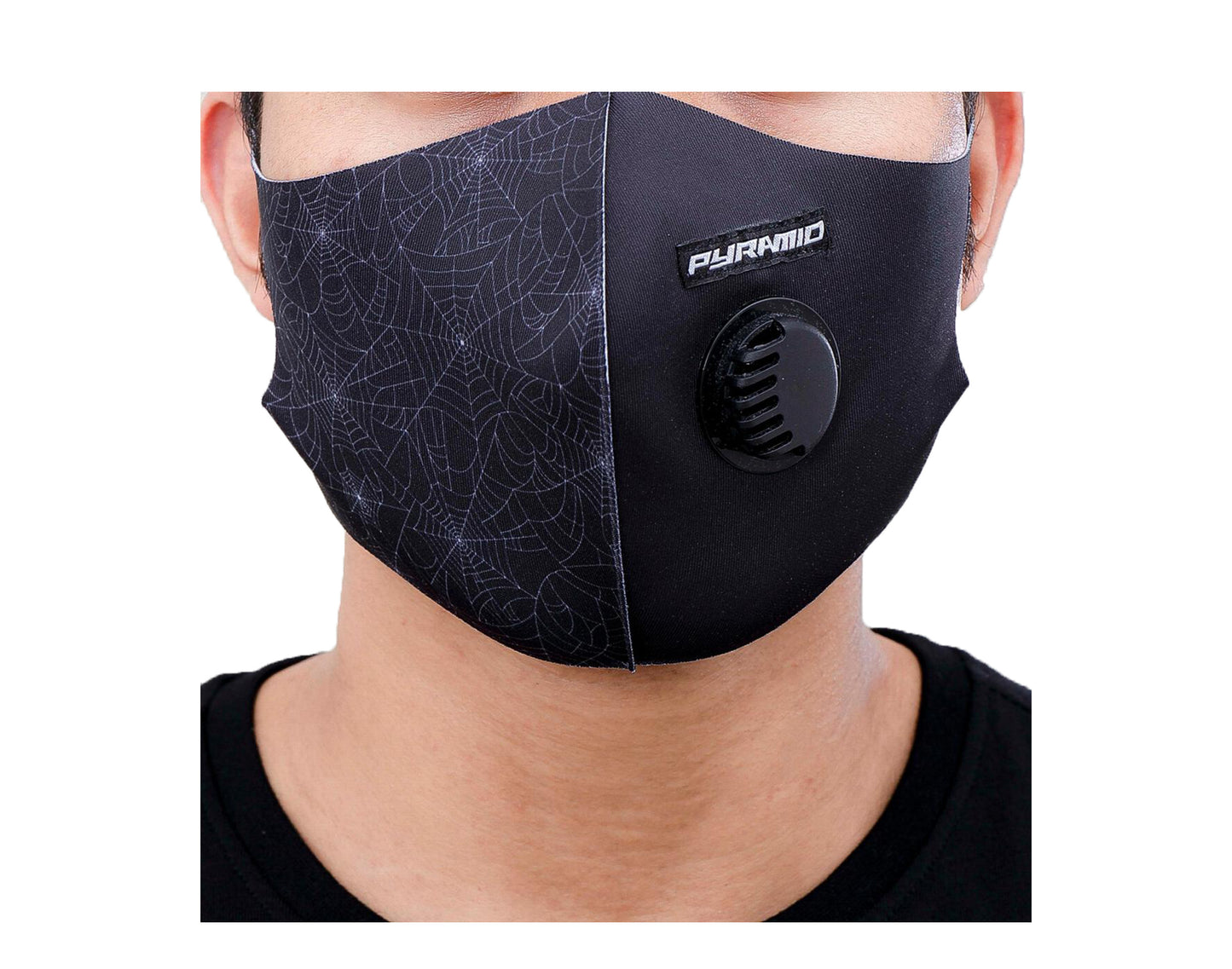 Black Pyramid Spider Web Black Face Mask Y7162586-BLK