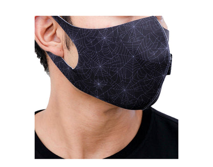 Black Pyramid Spider Web Black Face Mask Y7162586-BLK