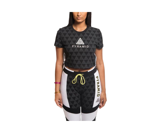 Black Pyramid Sportif Crop-Top Black Women's Tee YWA870168-BLK