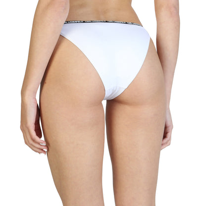 Karl Lagerfeld Logo-Waist Slip-On White Women's Bikini Bottom KL21WBT01
