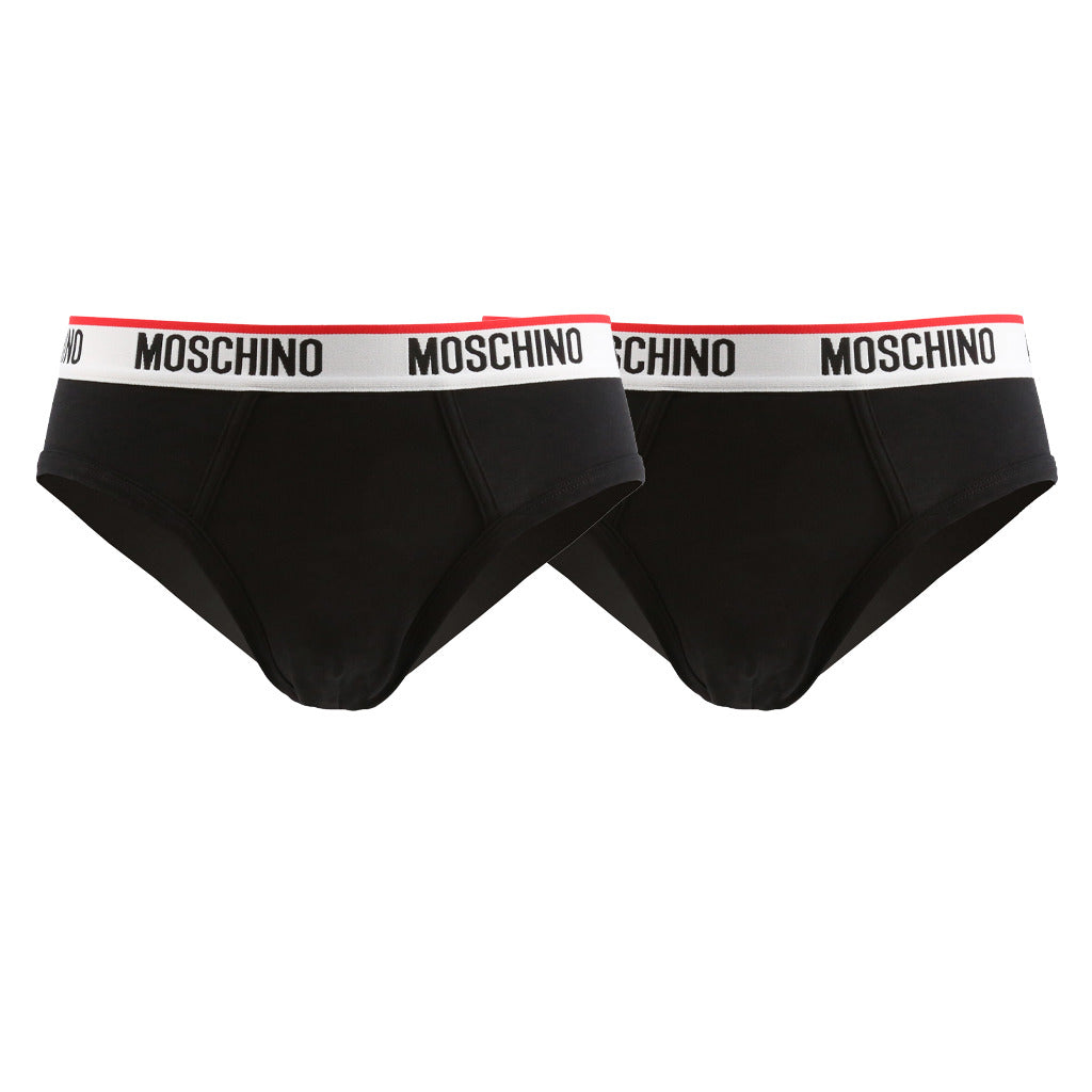 Moschino Logo Band 2-Pack Briefs Black Men's Underwear A473881190555
