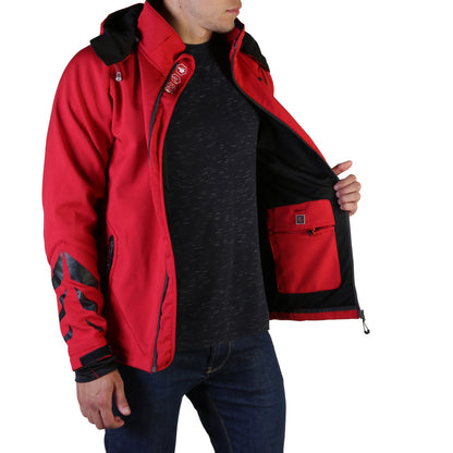 Geographical Norway Tranco Softshell Red/Black Hooded Men's Jacket