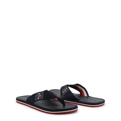 Tommy Hilfiger Elevated TH Leather Blue Men's Flip Flops FM0FM02692-DW5