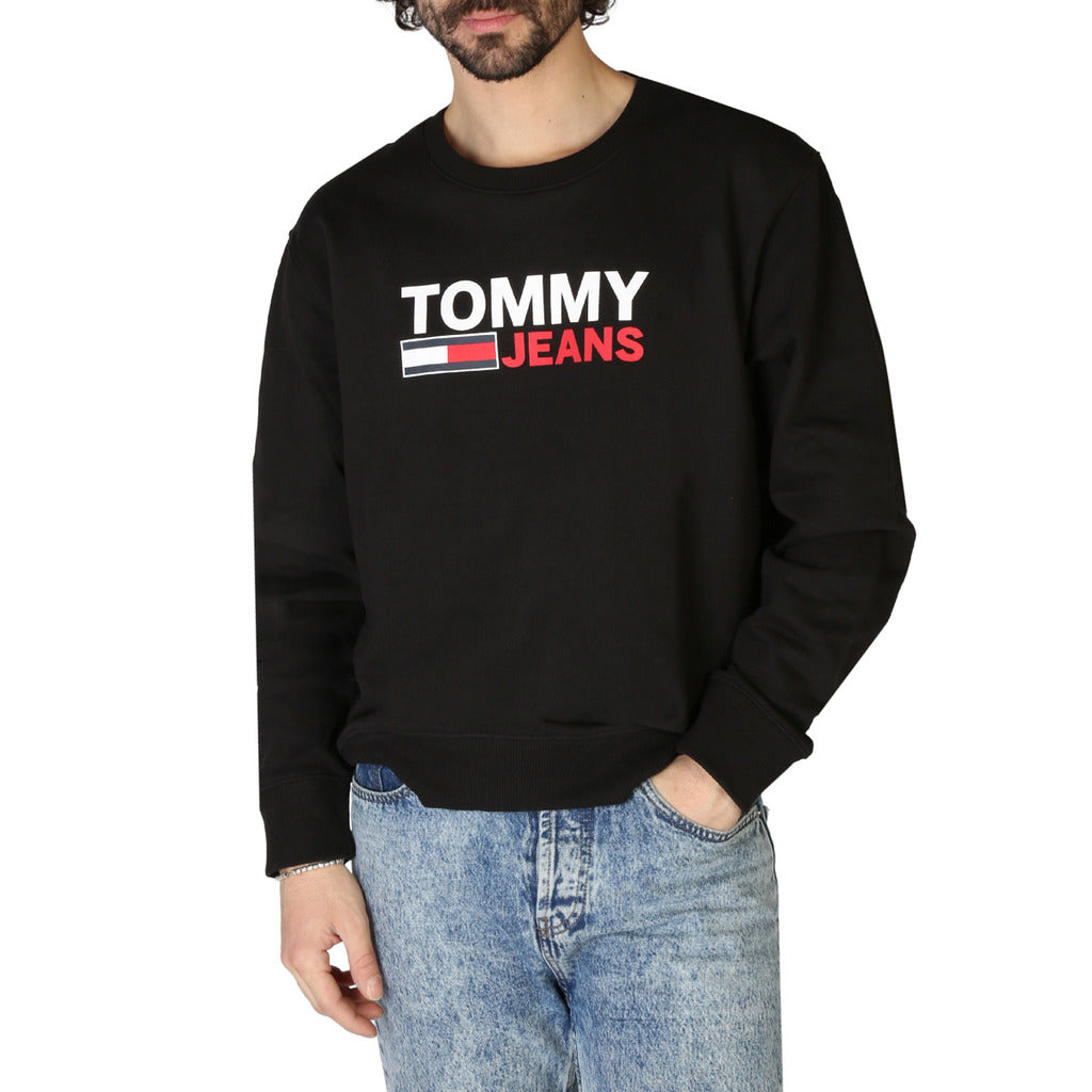 Tommy Hilfiger Organic Cotton Logo Black Men's Sweatshirt DM0DM12938